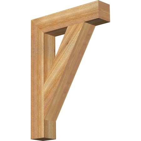 Ekena Millwork Traditional Block Rough Sawn Bracket, Western Red Cedar, 4"W x 20"D x 28"H BKT04X20X28TRA05RWR
